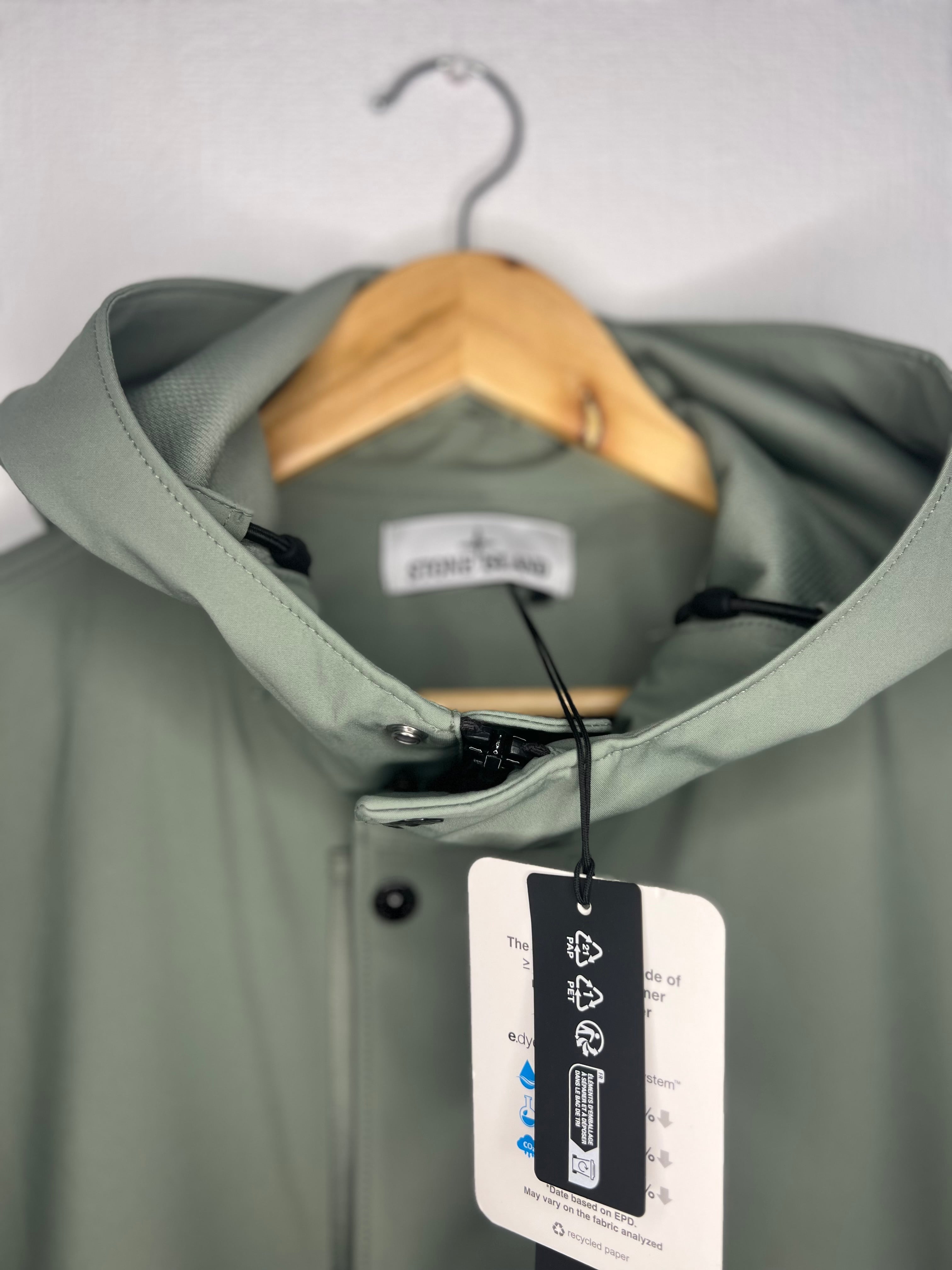 Stone Island Hooded Jacket with Snap Button Closure