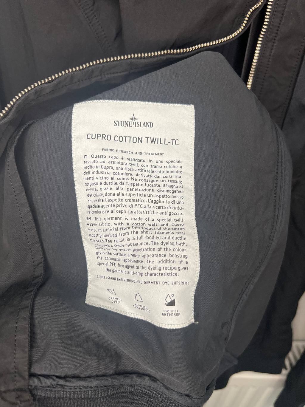 Stone Island Cupro Cotton Twill Jacket