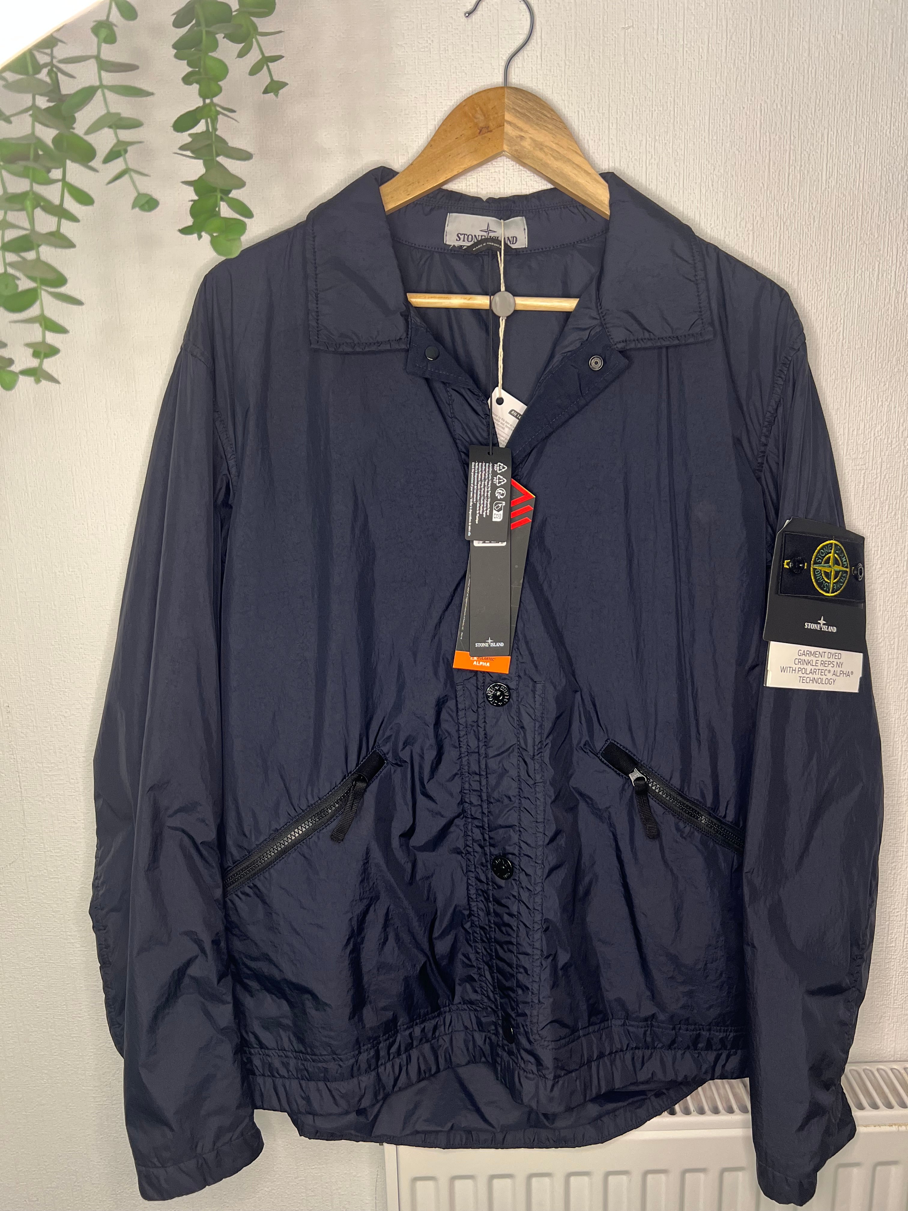 Stone Island 
Garment Dyed Crinkle Reps NY with Polartec Alpha Technology jacket