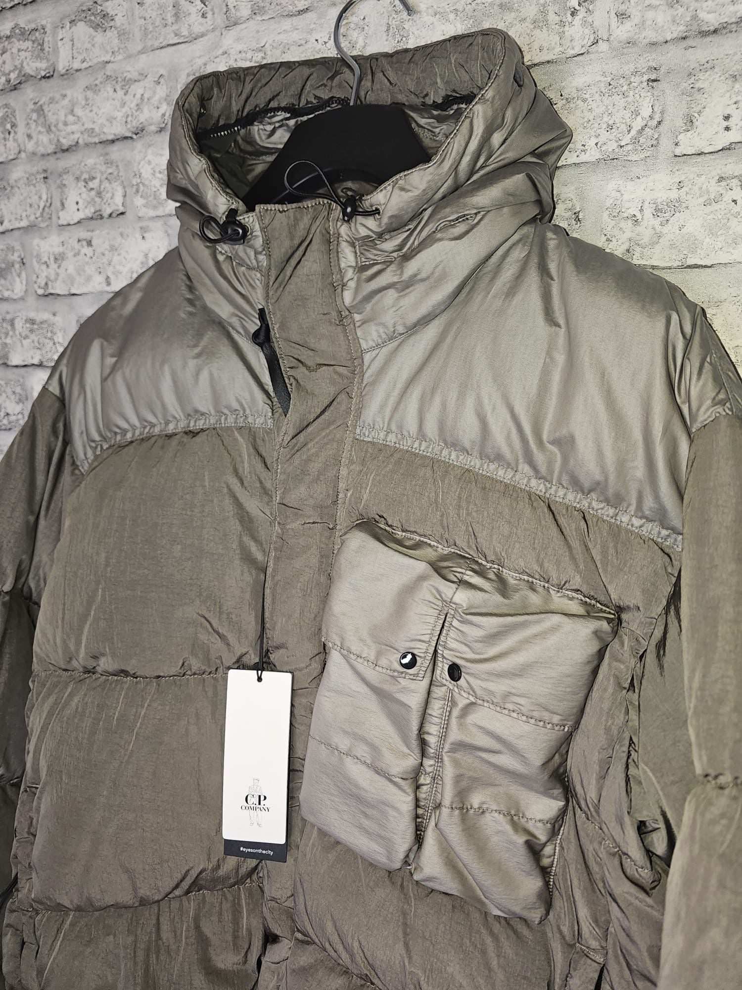 C.P Company Mixed Fabric Down 
Goggle Jacket.