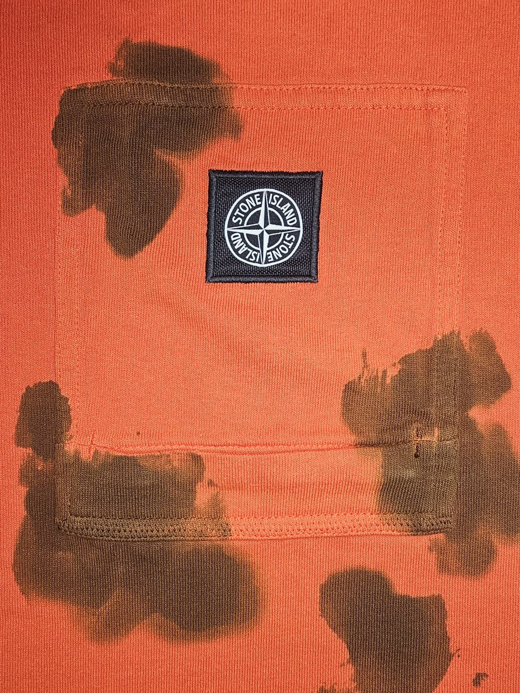 Stone Island Handpainted Oversized T-Shirt with zip up compass patch pocket.