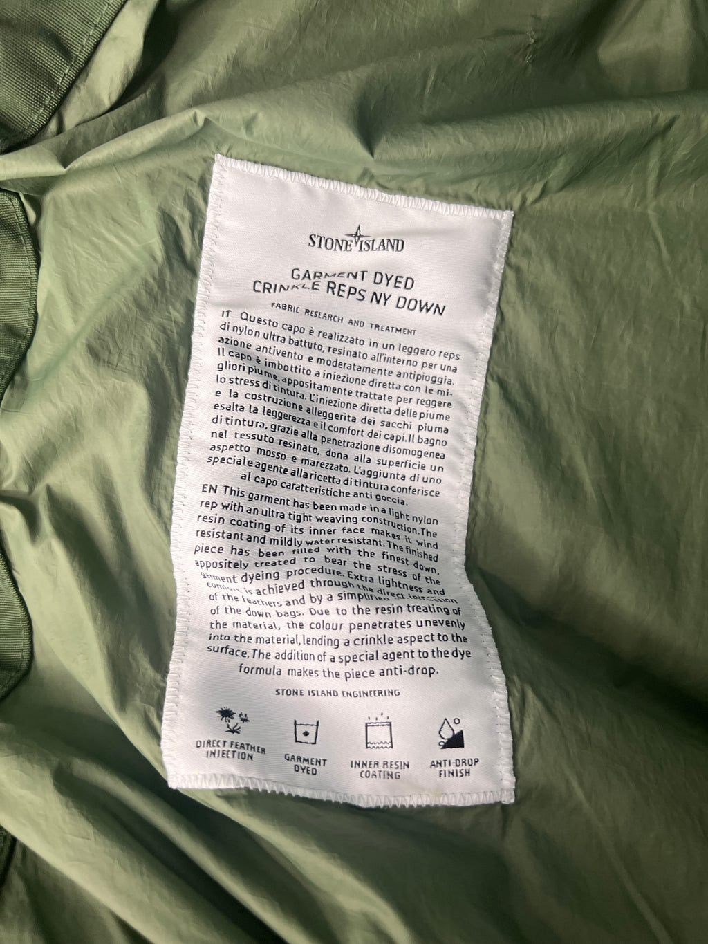 Stone Island Garment Dyed Crinkle Rep NY Down