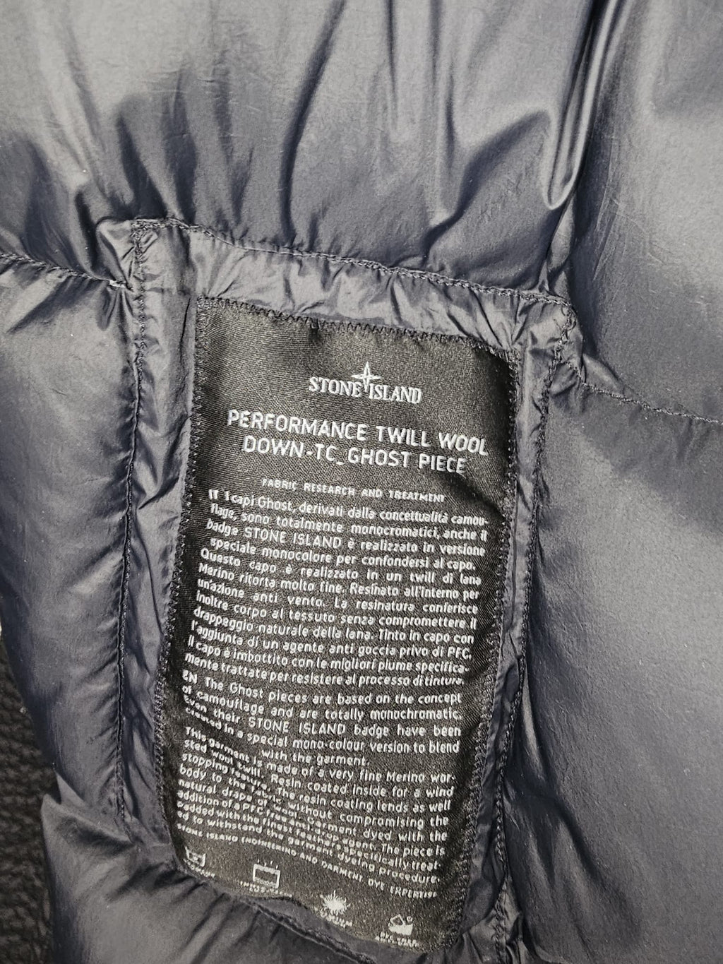 Stone Island Performance Twill Wool Down-TC Ghost Piece Coat