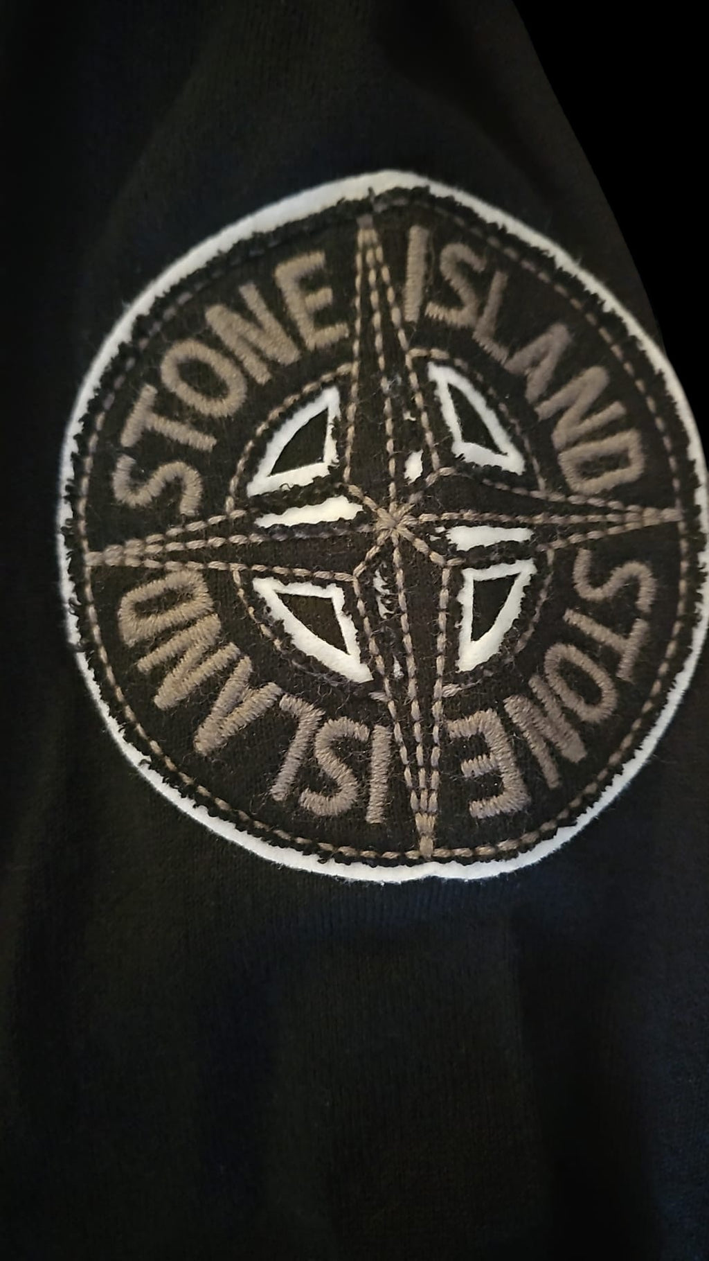 Stone Island - Wool Hoodie with large arm Logo.