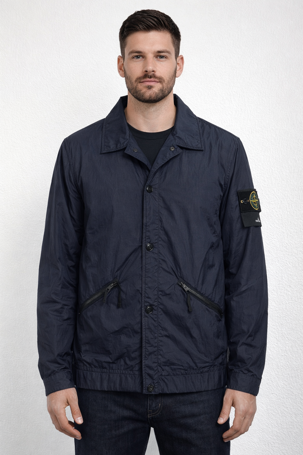 Stone Island 
Garment Dyed Crinkle Reps NY with Polartec Alpha Technology jacket