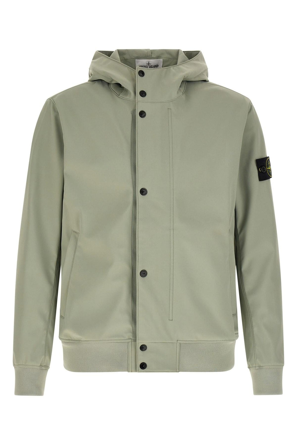 Stone Island Hooded Jacket with Snap Button Closure
