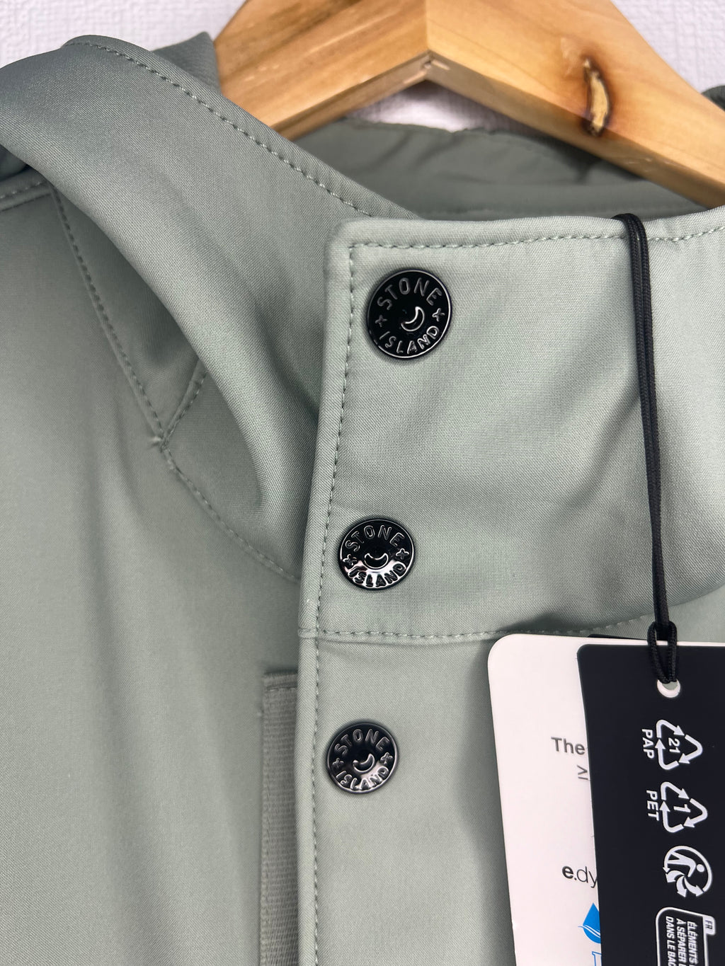 Stone Island Hooded Jacket with Snap Button Closure