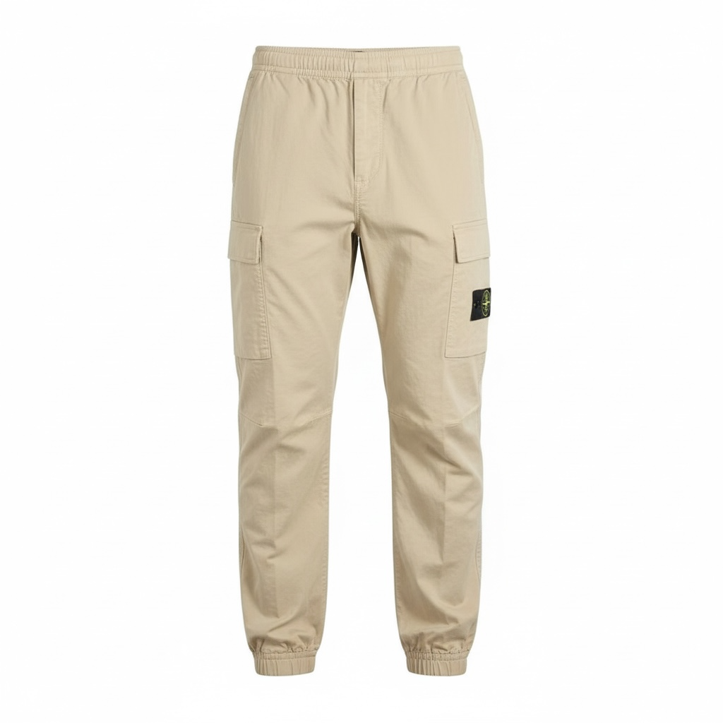 Stone Island Regular Fit Cotton Tapered Cargos
