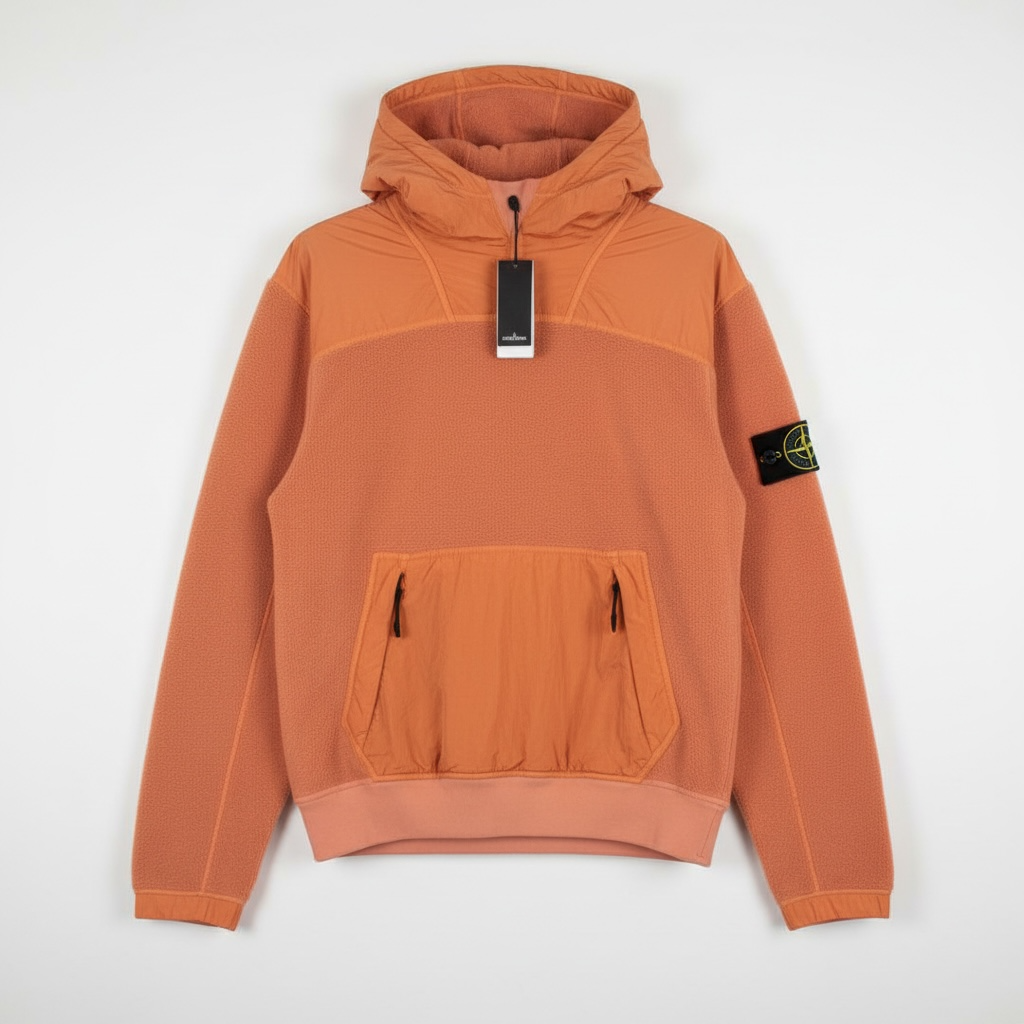 Stone Island - Cotton pile with Nylon-TC Hooded Sweatshirt