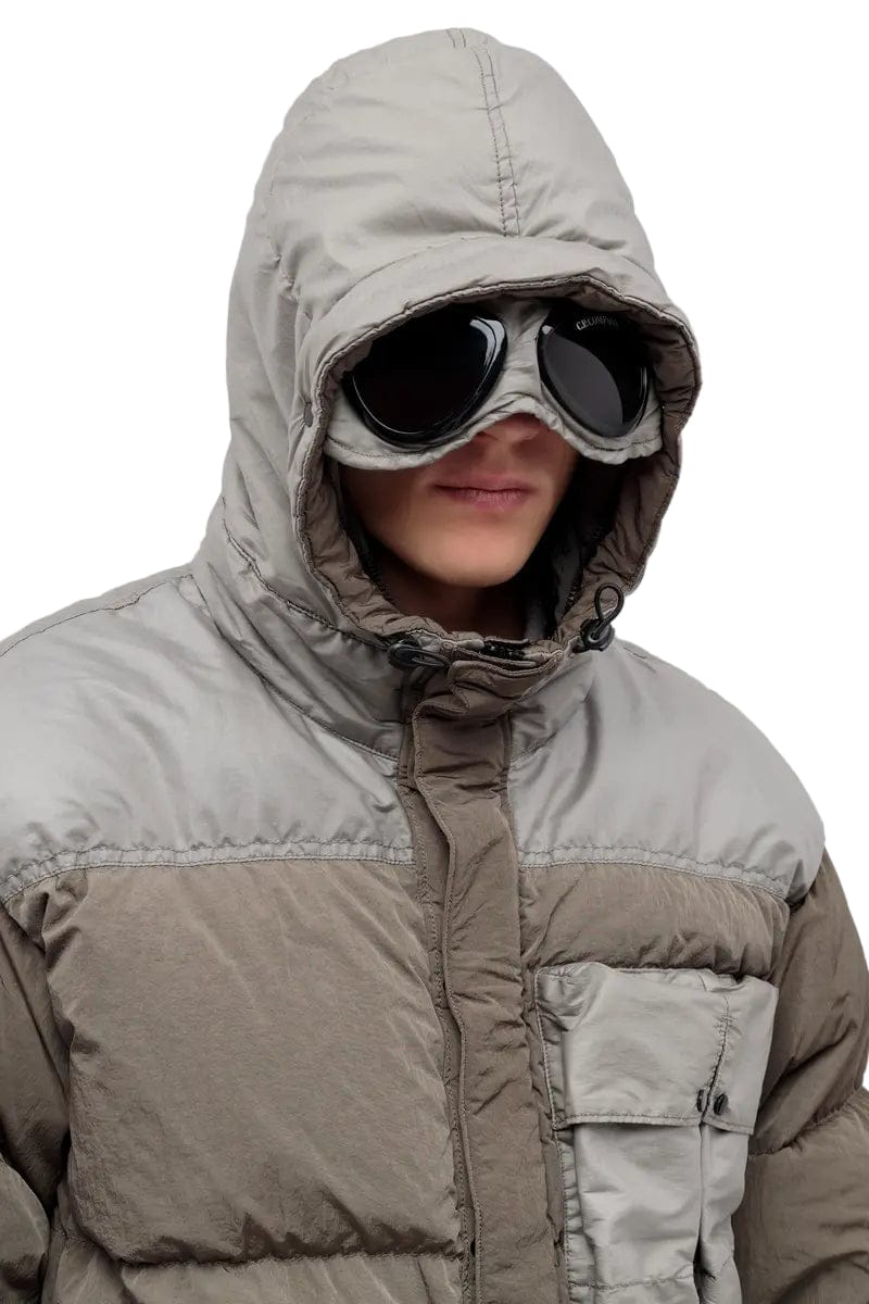 CP Company Mixed Fabric Down 
Goggle Jacket.