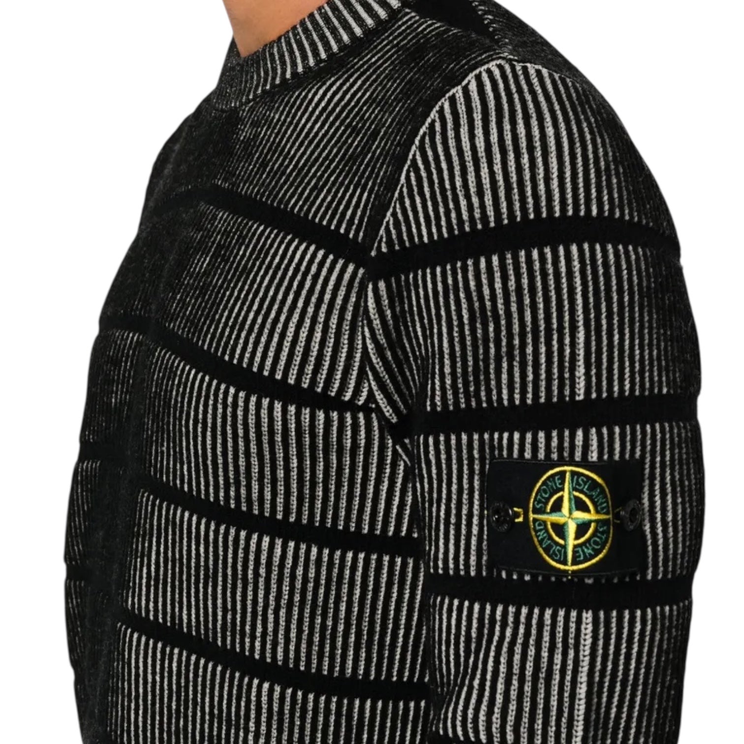 Stone Island - Logo-Patch Crewneck Jumper Ribbed Knit