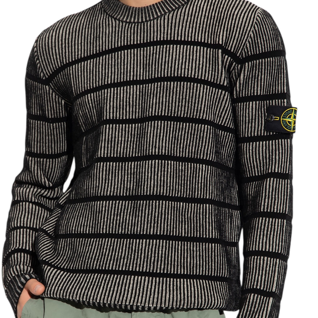 Stone Island - Logo-Patch Crewneck Jumper Ribbed Knit