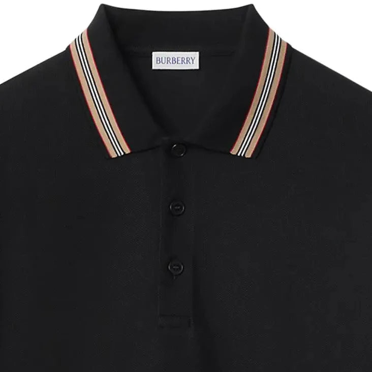Burberry Hartford Striped Check Long Sleeve Polo