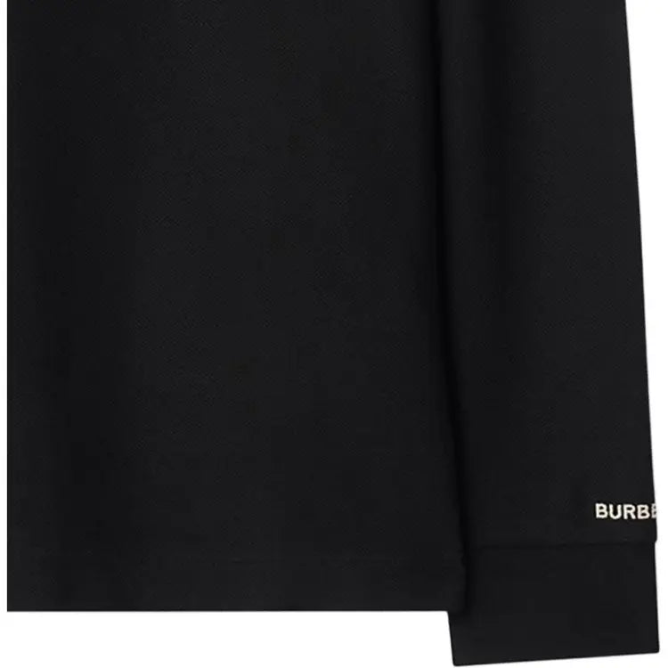 Burberry Hartford Striped Check Long Sleeve Polo