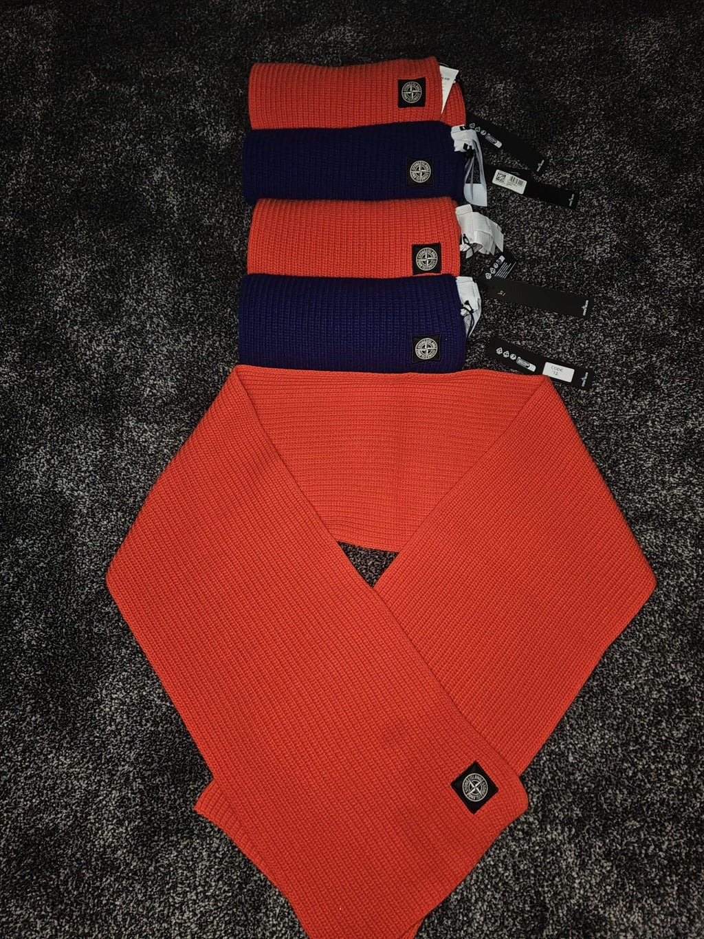 Stone Island Virgin Wool Scarves - Red or Blue.