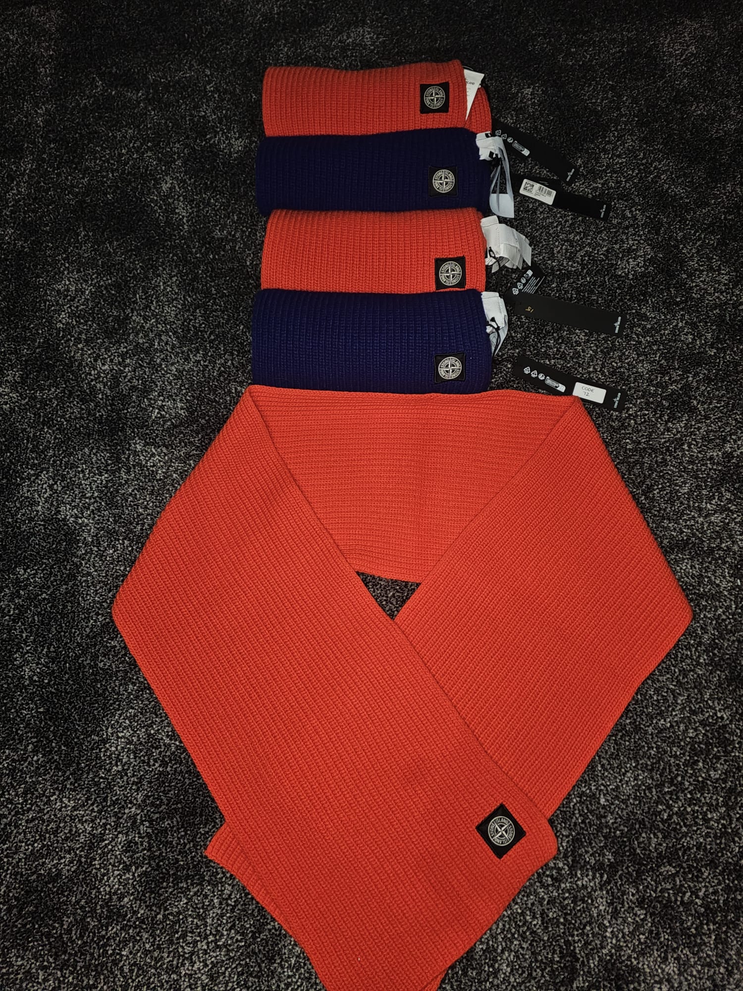 Stone Island Virgin Wool Scarves - Red or Blue.