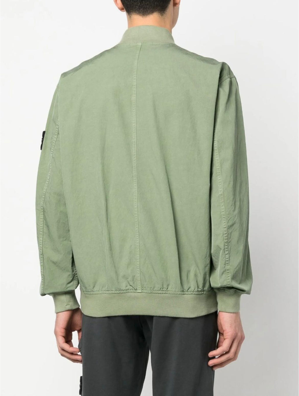Stone Island Cupro Cotton Twill Bomber Jacket