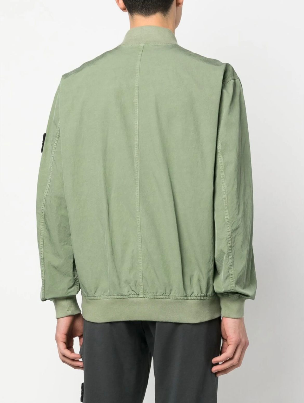 Stone Island Cupro Cotton Twill Bomber Jacket