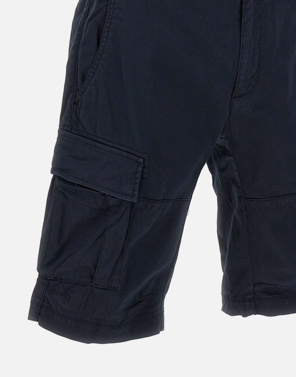 CP COMPANY 116A SATIN STRETCH CARGO SHORTS