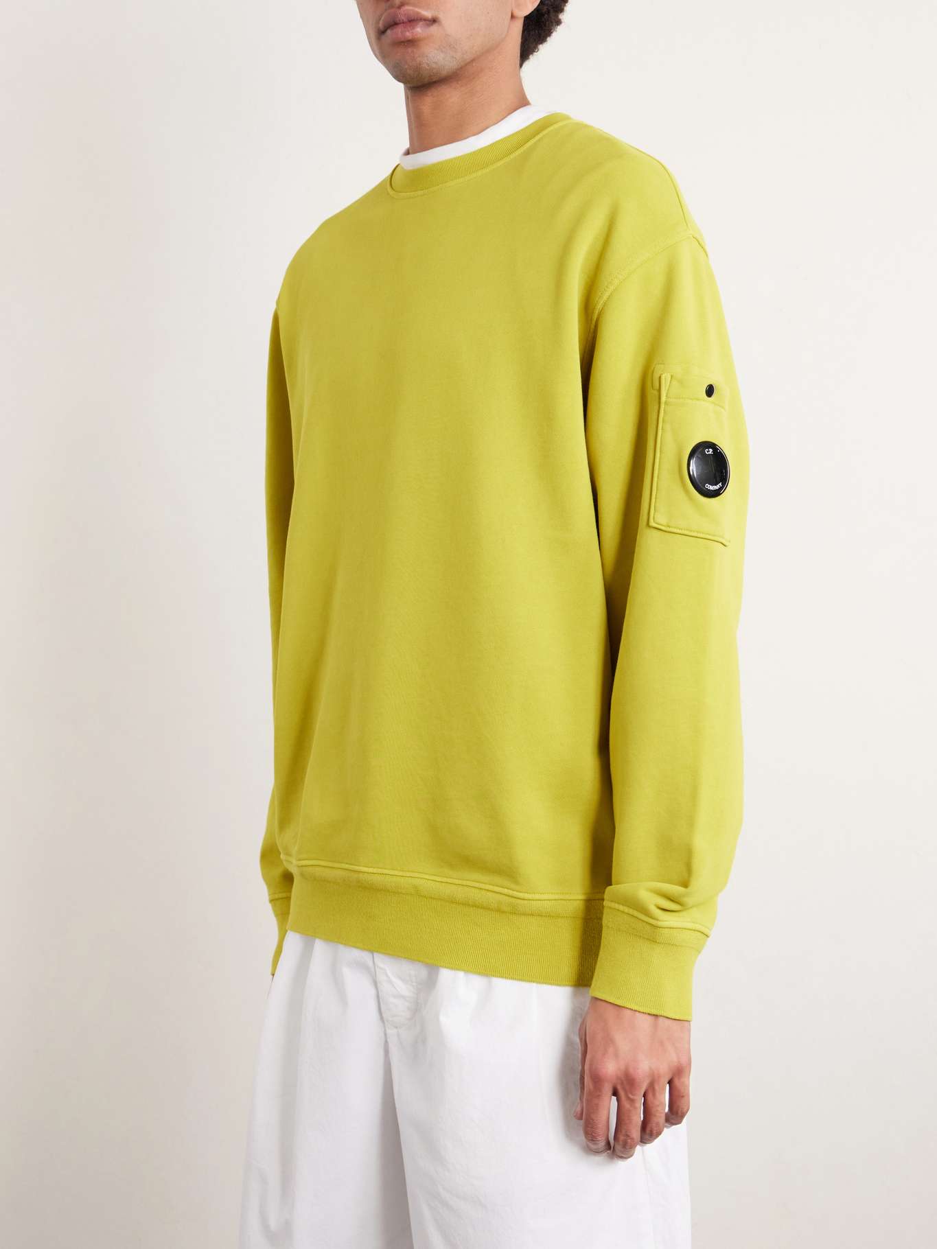 CP Company 
Resist Dyed Emerised Cotton Lens Sweater