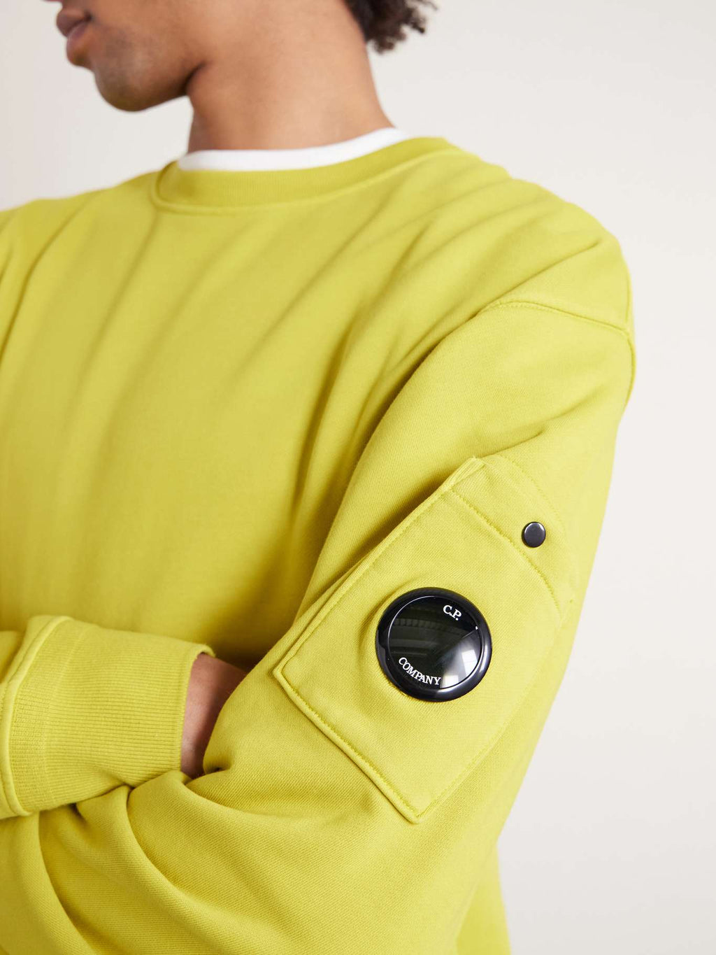 CP Company 
Resist Dyed Emerised Cotton Lens Sweater
