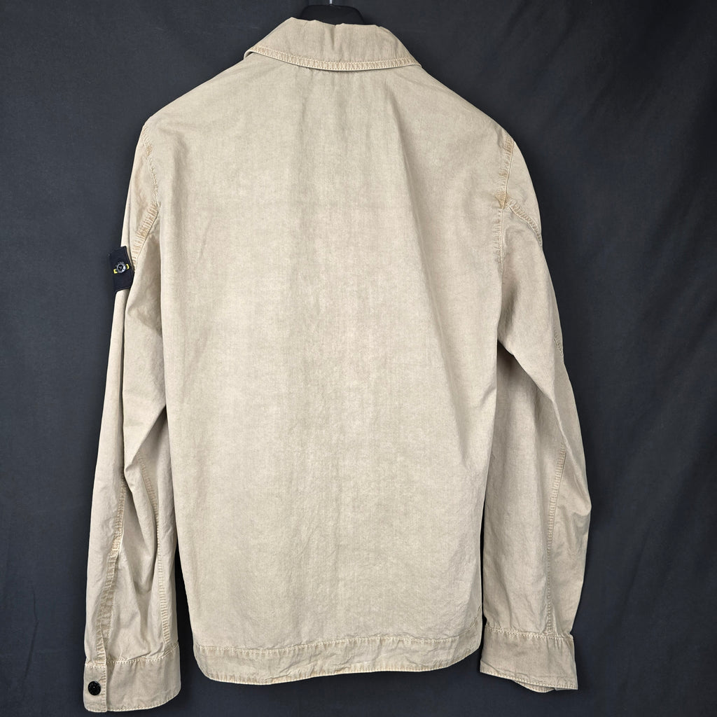 Stone Island Zip Up Garment Dyed Overshirt