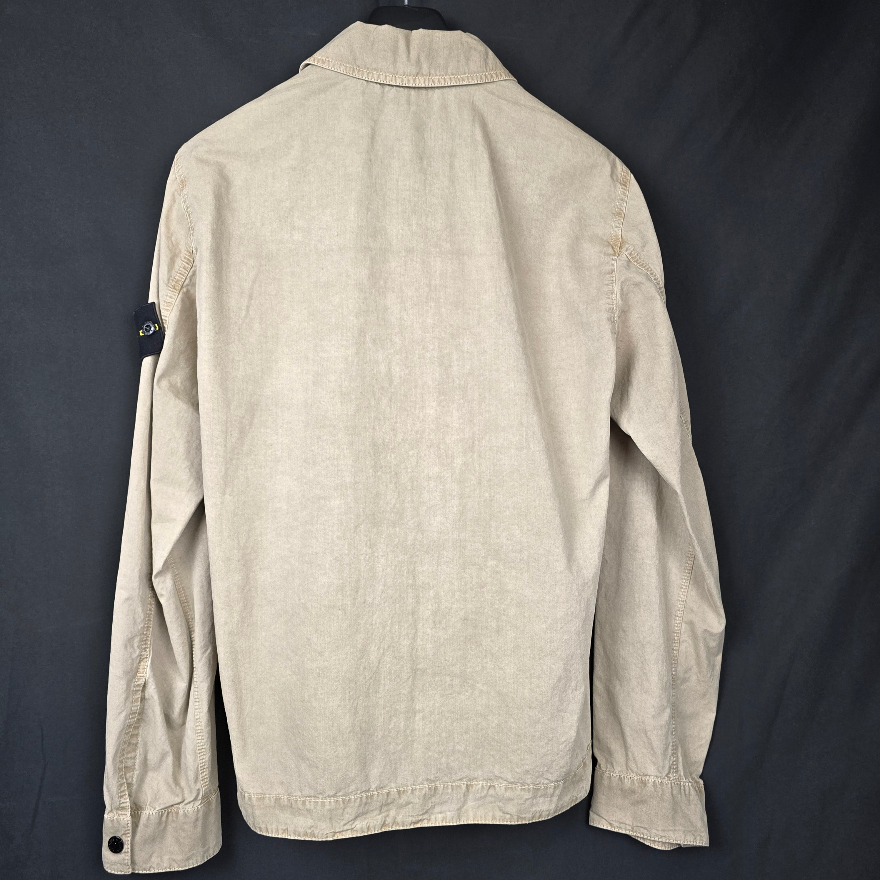 Stone Island Zip Up Garment Dyed Overshirt