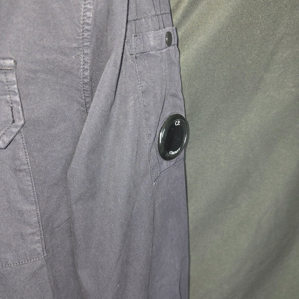 CP Company Gabardine Full Zip Lens Shirt in Navy