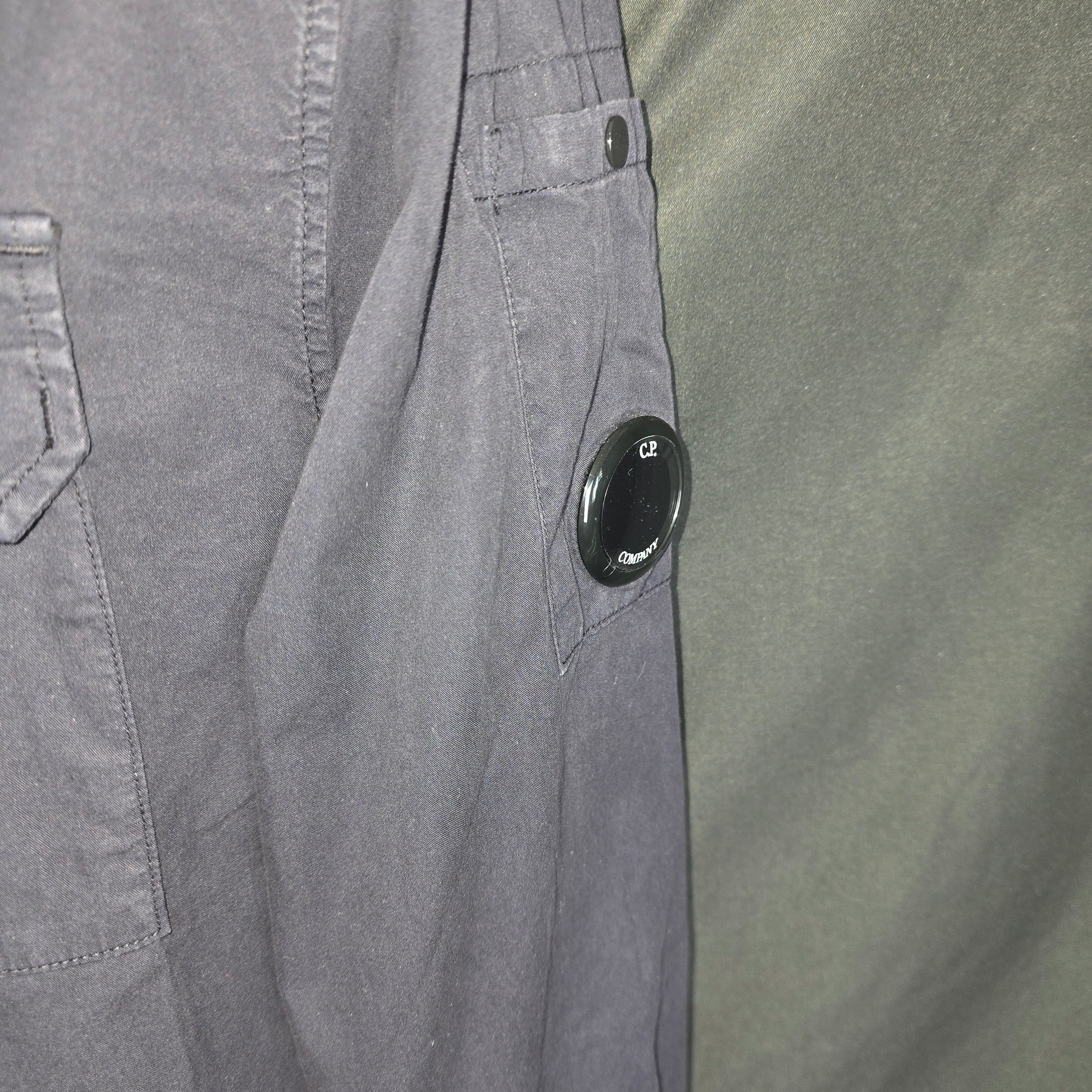 CP Company Gabardine Full Zip Lens Shirt in Navy