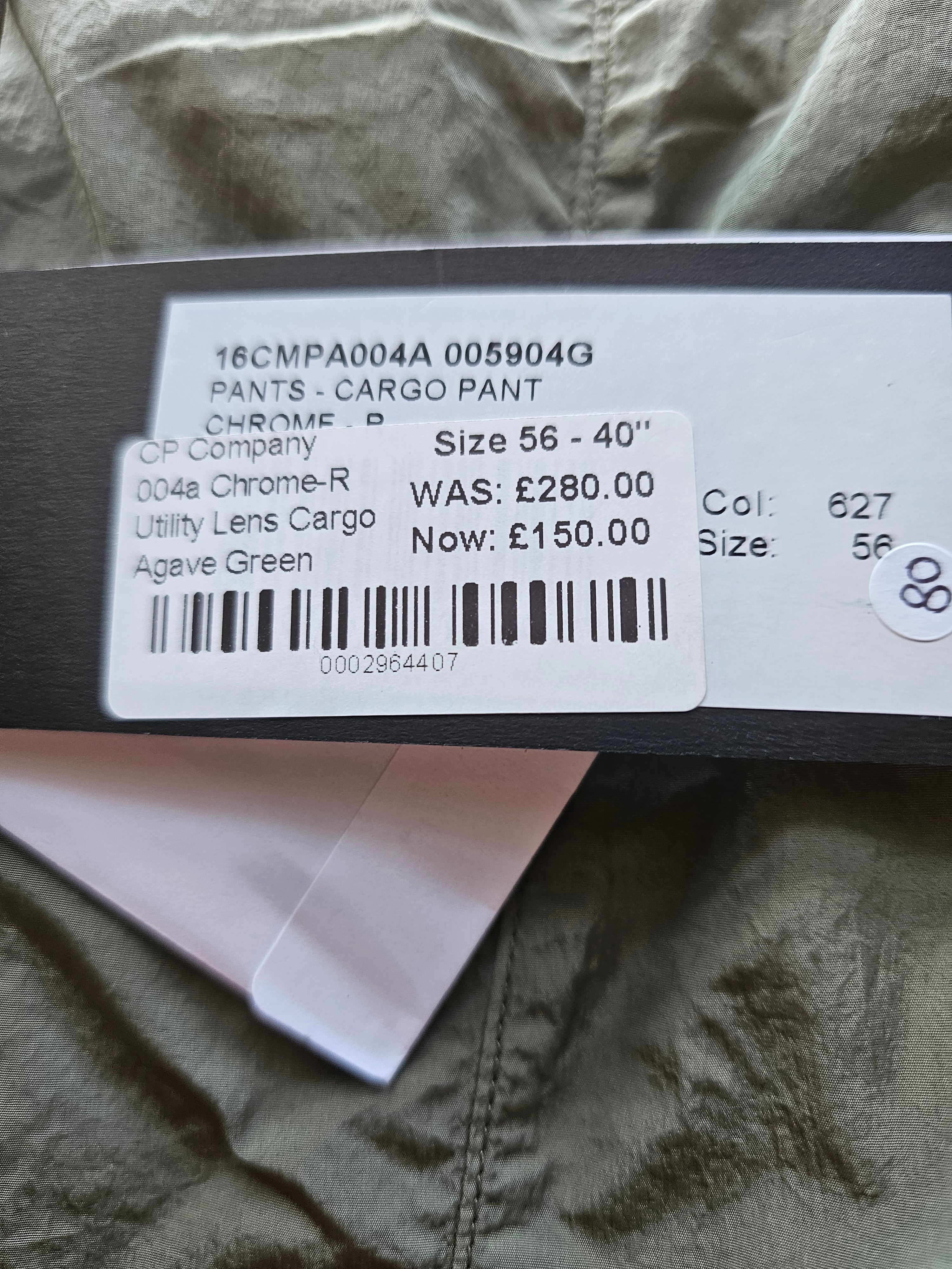 C.P. Company Chrome-R Utility Lens Cargo Pants - Agave Green