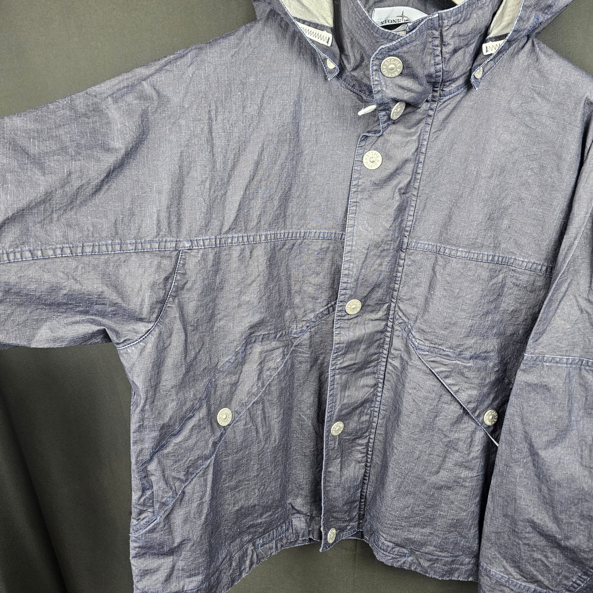 Stone Island Marina Detachable Hood Plated Lino Jacket