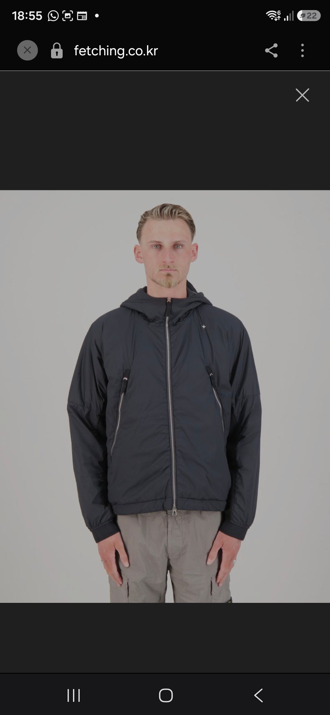 Stone Island Skin Touch Nylon - TC With Polartec Alpha Technology S.I Stellina Black Hooded Jacket
